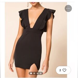 Superdown black dress with ruffle